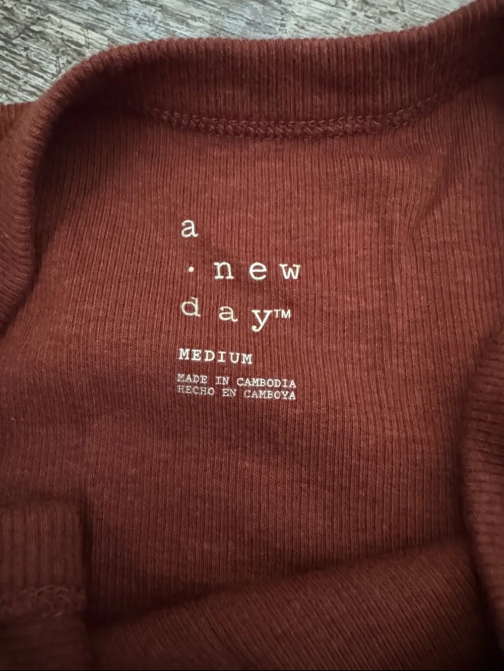 Women's Ribbed Tank Top - Rust Red - Picture 2 of 2